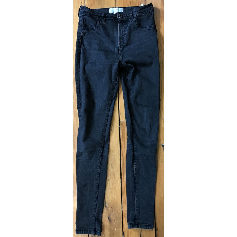 Mango Jane Black Denim High Rise Skinny Slim Jeans Womens 4 26“ x 28“